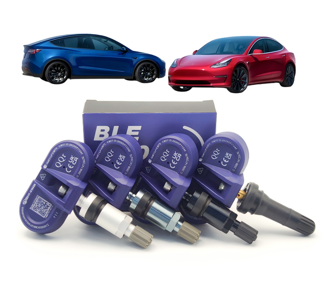 OEM-Compatible Bluetooth TPMS Sensor 4PCS Wireless Tire Pressure Monitor Fits for Tesla Model 3/Y/S/X (2021+) Easy Programming