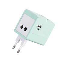 Chargeur mural tout-en-un double USB Type-C multifonctionnel du fabricant OEM, prise universelle pour 200 pays, ordinateur portable, montre intelligente