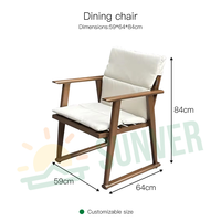 Ensemble de salle à manger de restaurant d'hôtel de luxe moderne 6 chaises de table d'extérieur Cadre en aluminium Imperméable Résistant aux UV Durable Léger
