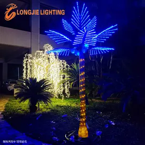 H:3.0M 2M 9PCS Blätter Künstliche LED Kokosnuss baum Lichter Palme mit LED-Lichtern