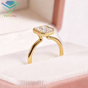 Bague en or 10k/14k, bague Radiant, certificat IGI, diamant de laboratoire 1.0/2.0/3.0ct couleur D, bague de mariage pour femme, bague personnalisée VVS1, cadeau - Product Image 3