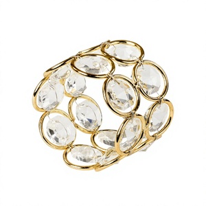 Anillo para servilletas hecho a mano de metal y cristal de la más alta calidad, tamaño personalizado, al precio más bajo. - Product Image 1