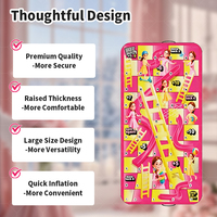 Tapete de Juego de Serpientes y Escaleras de PVC Grande Personalizado, 4x2M, Impermeable, Reutilizable, para Interiores y Exteriores, con Bolsa de Dados Inflable