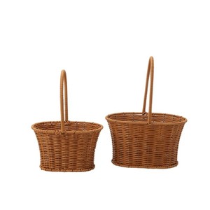 Woven <b>Baskets</b> Round Handmade Storage <b>Basket</b> For Flowers Plants Picnic Organization - Product Image 3