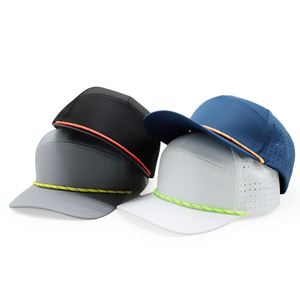 Casquette Snapback 7 Panneaux Imperméable à Visière Plate, Perforée au Laser, de Haute Qualité, Vierge, Personnalisable, avec Cordon - Product Image 2
