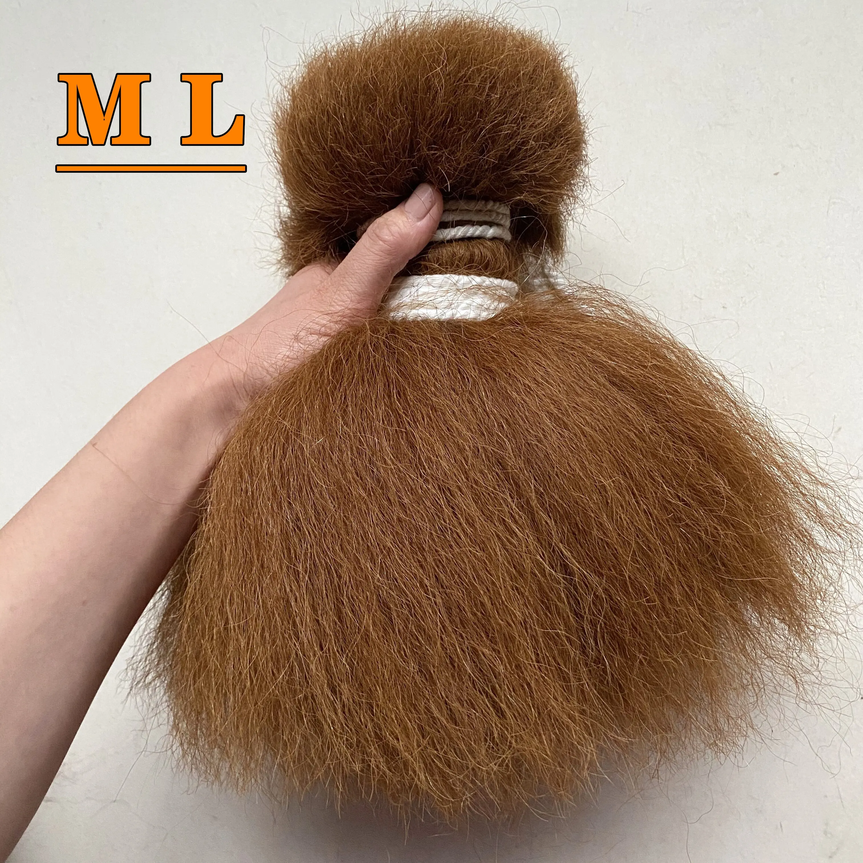 Extensiones de cabello de Yak, muestra gratis, 100% pelo de cola de yak, color marrón oscuro de 12''