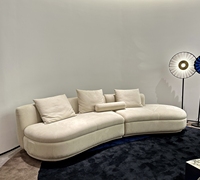 Chaise longue en cuir moderne personnalisée Ensemble canapé Piaf pour le salon, design contemporain et élégant