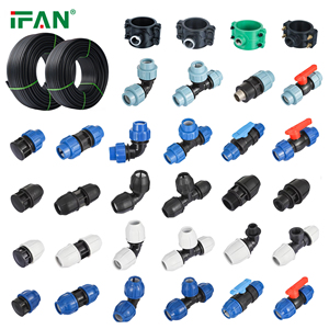 Raccordi a compressione per tubi in HDPE raccordo a <span class=keywords><strong>T</strong></span> connettore a gomito HDPE raccordo - Product Image 1