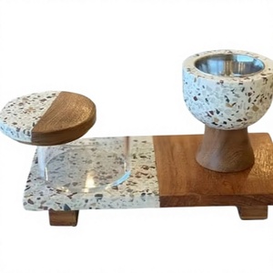 Detailing and Acrylic Elegant Eid Gift Set from India for Arabic Home Decor Luxury Bakhoor Burner resin epoxy with natural wood - Product Image 1