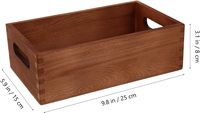 Boîte de caisse en bois avec poignées Boîte de rangement rustique en bois Bacs à panier en bois décoratifs pour fruits légumes