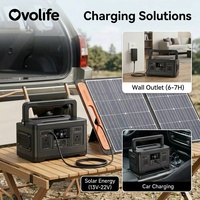 Station d'alimentation portable OVO-A5 500W 520Wh 140400mAh à onde sinusoïdale pure avec 2 prises CA, batterie au lithium pour la maison, les situations d'urgence et le camping