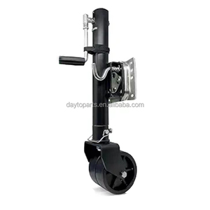Nouvelle roue de jockey en acier Q235 de 1500 lb, revêtement noir en poudre, pour caravane, avec double roues en caoutchouc de 8 pouces - Product Image 4