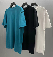 T-shirt Homme Oversize Respirant à Manches Courtes en Coton Tricoté Lourd 100% Coton, Brodé avec Nouvelle Écusson Personnalisée Effet Vieilli – Vente en Gros
