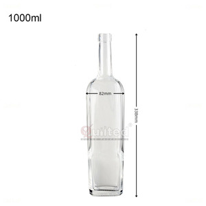 Bottiglia di Vodka in Vetro Super Flint Cilindrico da 500ml con Tappo in Sughero, Design Classico Shandong - Product Image 1