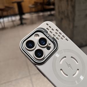 Per <span class=keywords><strong>Apple</strong></span> 16Promax copertura protettiva di colore puro per iPhone 15 porta lenti magnetico custodia del telefono punto di congelamento di raffreddamento elettroplacca - Product Image 2