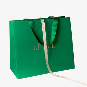 Best <strong>Selling</strong> <strong>Products</strong> Custom Logo Glossy Creative Lamination Luxury Cardboard Ribbon Handle Boutique Folding Gift Bag Packaging - Product Image 2