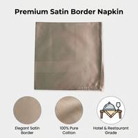 Serviettes de table en satin ivoire avec bordure, 100% coton, pour hôtels, restaurants, mariages et dîners (vente en gros)