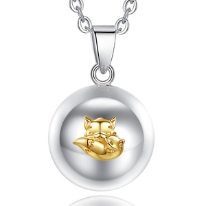 Ciondolo Harmony Ball per <span class=keywords><strong>Maternità</strong></span> in Argento, Gioiello Sonoro in Ottone, <span class=keywords><strong>Collana</strong></span> Musicale Rilassante - Product Image 1