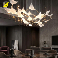 Lustre moderne de luxe en forme de lys Calla, suspension centrale personnalisée en forme de fleur, éclairage LED avec garantie de 5 ans pour hall d'hôtel et salon