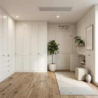 Armoire de chambre complète en composite résistant à l'humidité, placard de rangement autoportant pour entrée avec miroir