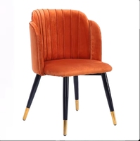 Chaises de salle à manger portables en velours noir, style nordique moderne et luxueux, pour appartements et caves à vin