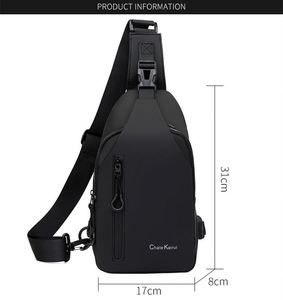 Sac messager décontracté pour homme avec logo personnalisé, couleur unie, nouveau design, sac bandoulière, vente en gros - Product Image 4