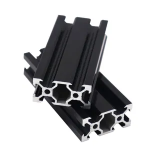 China Manufacturer Factory Price 20X40 V Slot Aluminium Frame DIY Black Aluminium Profile Supplier For Linear Rail 3d Printer