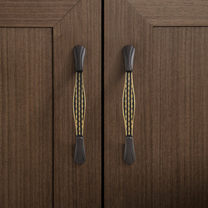 European Style Solid Copper Cabinet Handles Bar Shape Durable Plated For <b>Drawer</b> Wardrobe Furniture - Product Image 3