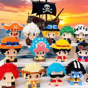 Bloques de Construcción Micro de One Piece, Dios del Sol Nika Luffy, Chopper, <span class=keywords><strong>Ace</strong></span>, Buggy, Modelo 3D de Anime, Mini Figuras de Ladrillos para Regalo - Product Image 3
