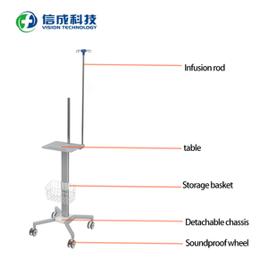Carro médico portátil de estilo industrial para <span class=keywords><strong>Hospital</strong></span>, bomba de infusión, varilla de inyección, carrito de cánula nasal de Metal entregado en fábrica - Product Image 3