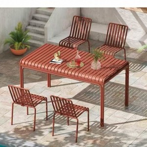 Juego de Mesas y Sillas de Comedor para Exteriores de Estilo Moderno, Metálicas, para Patio o Terraza, Fáciles de Limpiar, Color Personalizado - Product Image 3