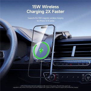 Cargador Inalámbrico Magnético DUZZONA <span class=keywords><strong>V4</strong></span> Qi2 de 15W con Ventosa para Coche, Soporte de Carga Rápida para Teléfono para iPhone y Serie Samsung - Product Image 2