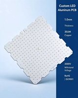 Circuit imprimé LED en aluminium personnalisé, épaisseur de la plaque 1,0 mm, feuille de cuivre 35 µm, résistant à haute tension 3000 V, conforme RoHS et ISO9001