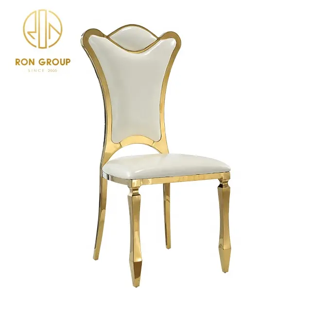 Wholesale New Style Luxury Wedding Events Furniture Stainless Steel Metal Chairs for Chinese Restaurant