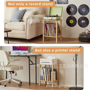 Wooden <b>Record</b> Shelf 2 Tier Storage For Vinyl Cd Dvd Magazine <b>Rack</b> - Product Image 4