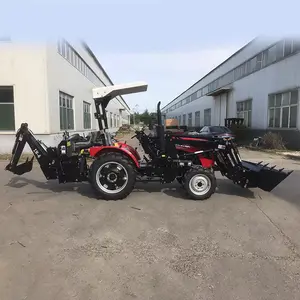 SAAO Group Petit tracteur compact Mini TLB Tractopelle avec chargeur frontal et pelleteuse