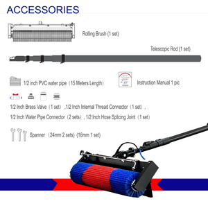Brosse de nettoyage multifonction pour panneaux solaires, machine de nettoyage électrique rotative pour panneaux photovoltaïques, brosse de nettoyage à sec et à eau, vente directe d'usine - Product Image 5