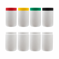 Pot alimentaire en plastique PE de qualité alimentaire de grande capacité 900 ml avec étiquette personnalisée, récipient hermétique pour aliments pour animaux de compagnie, stockage de poudre d'aliments pour poissons