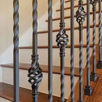 Accessoires de rampe d'escalier moderne en fer forgé pour extérieur, poteau de garde-corps torsadé à fixation au sol, installation facile, étanche pour balcon