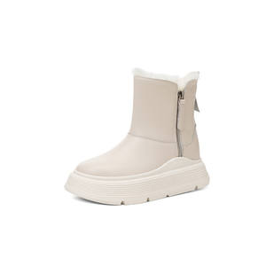 <span class=keywords><strong>Stivali</strong></span> Corti con Plateau Cialisa per Donna, Inverno 2025, Nuovi <span class=keywords><strong>Stivali</strong></span> da Neve con Punta Tonda in Vera Pelle di Alta Qualità, Tacco Alto Spesso, <span class=keywords><strong>Beige</strong></span> - Product Image 5