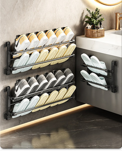 Vente chaude, organisateur de chaussures mural magnétique en acier inoxydable de haute qualité, sans clou, porte, salle de bain, <span class=keywords><strong>cuisine</strong></span>, séchage, rangement - Product Image 5