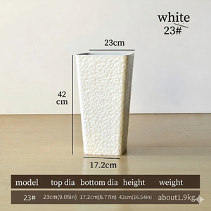 Maceta Cuadrada de Plástico con Acabado Perlado y Textura Martillada, Estilo Moderno, Transpirable y Duradera para Plantas Verdes - Product Image 2