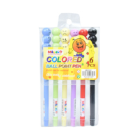 Stylo bille rechargeable Kawaii avec perles motif visage souriant, couleurs macaron, pour enfants, journalisation, cadeau, papeterie