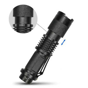 Mini lampe torche portable de sport de plein air, zoom télescopique, éclairage multifonctionnel, alliage d'aluminium noir, durable - Product Image 6