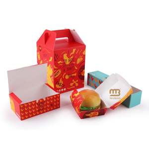 Caja de comida para compartir feliz de pollo frito resistente a la grasa, soporte para hamburguesas y patatas fritas, ala de pollo prefabricada, caja de embalaje de seguridad alimentaria, cesta - Product Image 3