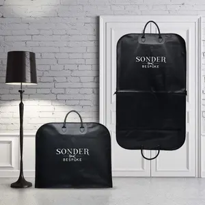 กระเป๋าเก็บผ้าสีดำหรูหรา47 "กระเป๋าแขวนเสื้อผ้าแบบกันน้ำกระเป๋าเดินทางแบบผ้าอ๊อกซ์ฟอร์ด