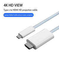 Cable de nailon trenzado 4K 60Hz a HDMI tipo Cabo tipo C para iPhone 15 tipo C Cable para conectar el teléfono a TV HDTV