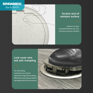 SINOAMIGO Cajas de enchufes de piso impermeables de aleación de zinc IK10 IP65 2 salidas de CA 10A 16A <span class=keywords><strong>Corriente</strong></span> nominal para piso de concreto de acceso elevado - Product Image 3