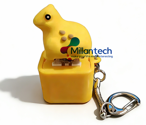 Millantech Frog - Llavero LED con Sonido, Juguete Antiestrés de Plástico Ecológico con Forma de Rana, Botón de Descompresión, Colgante Electrónico - Product Image 1