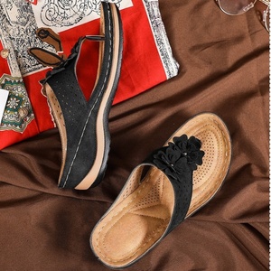 Logo personalizzato bohémien retrò donna sandali quadrati con artiglio punta plateau romano altezza che aumenta Slip-On per l'estate traspirante - Product Image 4